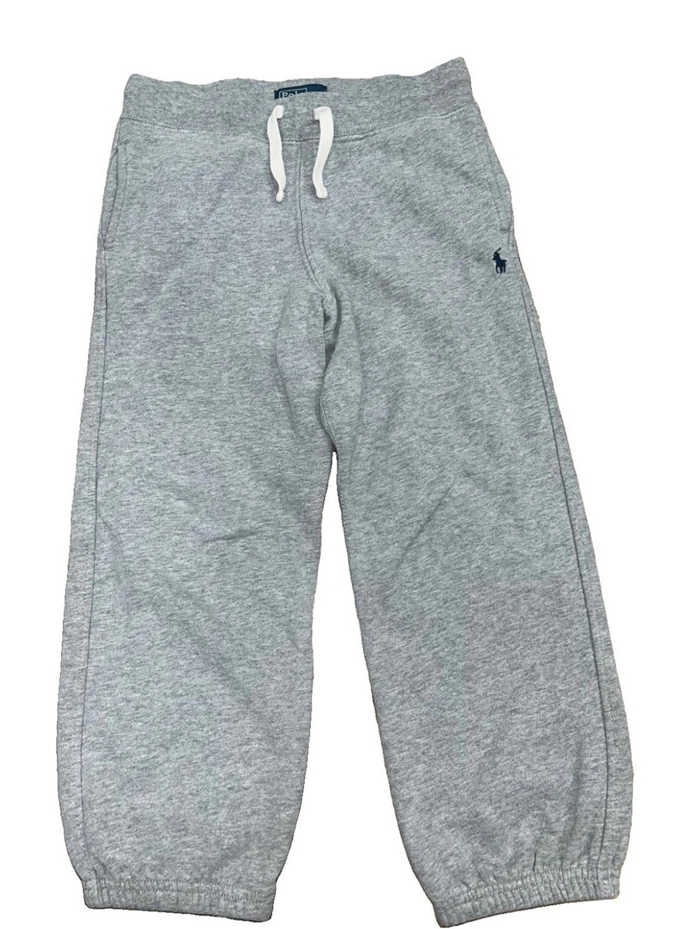 Polo Ralph Lauren Sweatpants Youth Boys Size 6 Gray Fleece Tapered Joggers Logo
